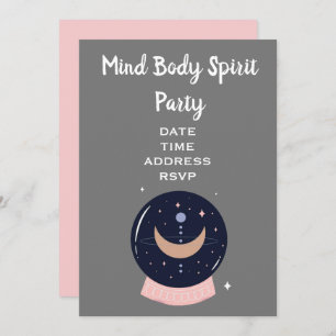 Mind Body Spirit New Age Kristallball Party Einladung
