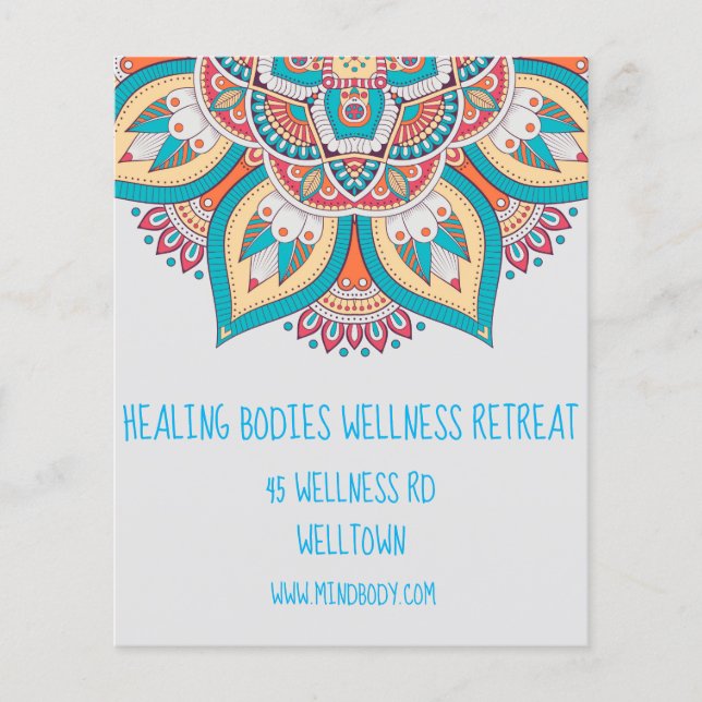 Mind Body Spirit New age Mandala Health Retreat Flyer (Vorne)