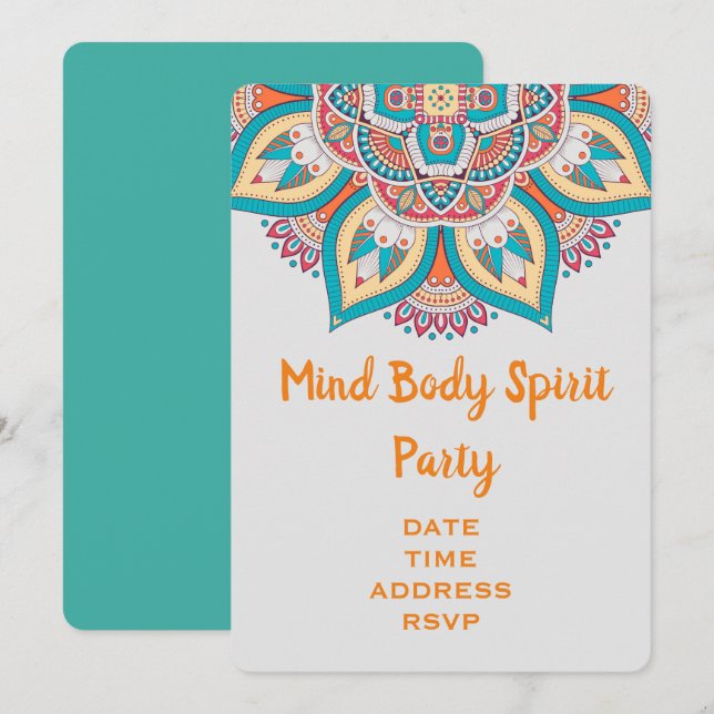 Mind Body Spirit New Age Party Einladung (Vorne/Hinten)