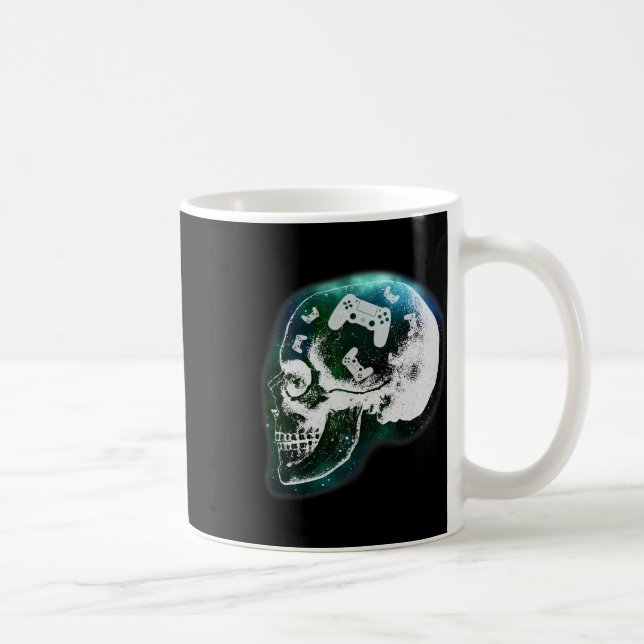 Mind Controller Skull Gaming Gamer Mens Boys Teens Kaffeetasse (Rechts)