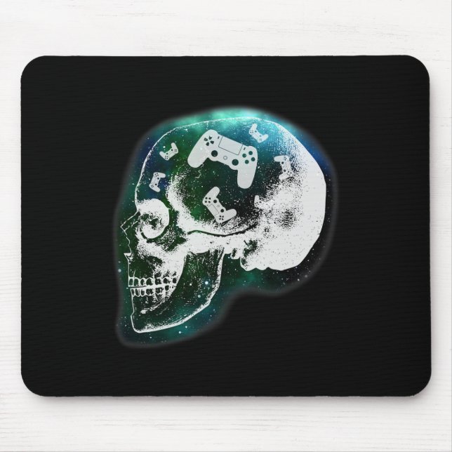 Mind Controller Skull Gaming Gamer Mens Boys Teens Mousepad (Vorne)