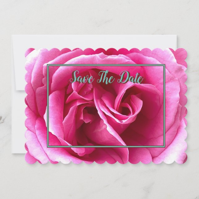 Mind Edition: Rosa Rose Save the Date Einladung (Vorderseite)