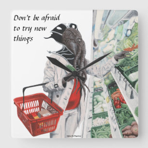 Mind Flayer Grocero Quadratische Wanduhr