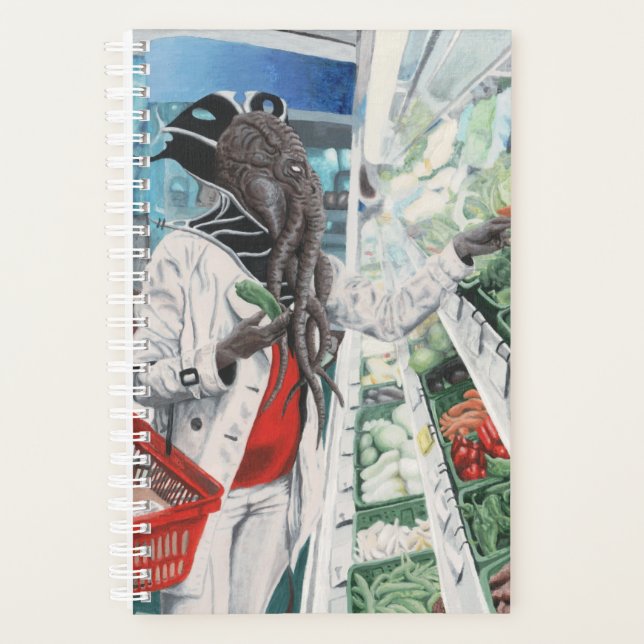 Mind Flayer Grocery Shopping Fantasy Art Planner Planer (Vorderseite)