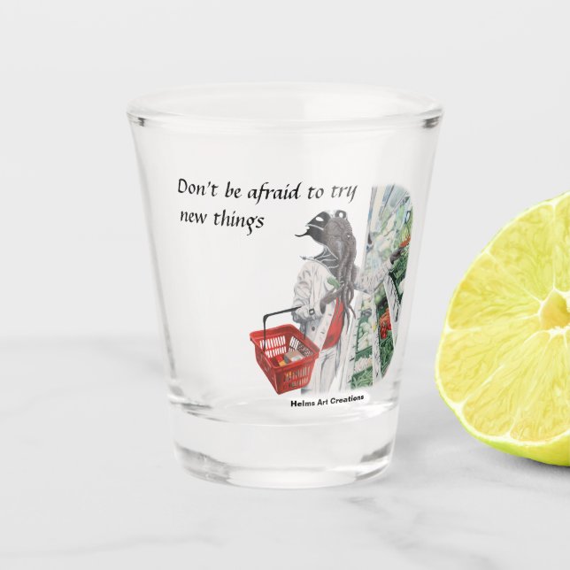 Mind Flayer Grocery Shopping Fantasy Shot Glass Schnapsglas (Vorderseite)
