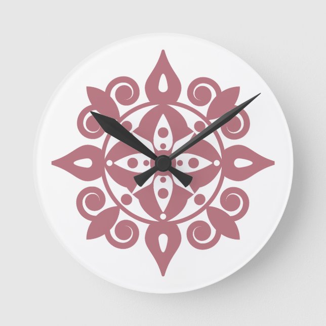 Mind fresh Mandala Design Runde Wanduhr (Vorderseite)