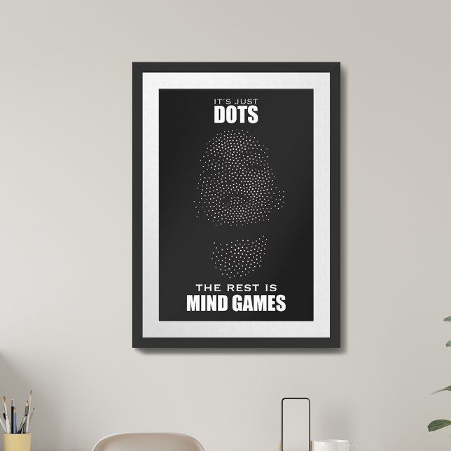 Mind Games. Gepunktete Gesichter mit inspirierende Poster (Von Creator hochgeladen)