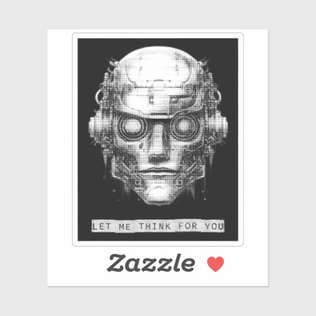 Mind Kontrolle Cyberpunk Robot Aufkleber (Blatt)