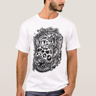 Mind Melting Trippy Black and White Abstrakt T-Shirt