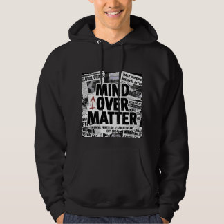 Mind Over Matter Brutalist Zeitungs-Grafik Hoodie