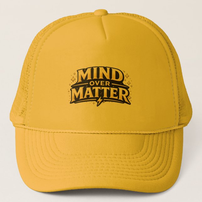 Mind Over Matter Gelb Fette Aussage Mütze (Vorderseite)