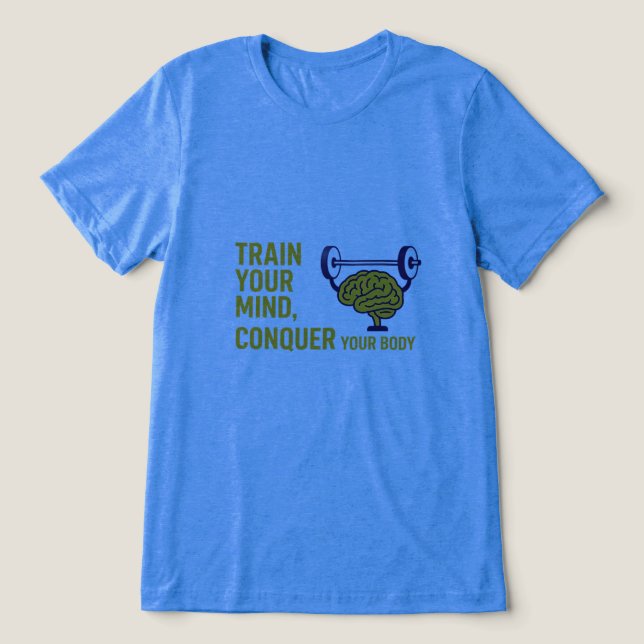 Mind Over Muscles – Focus and Strength Motivationa Tri-Blend Shirt (Design Vorderseite)