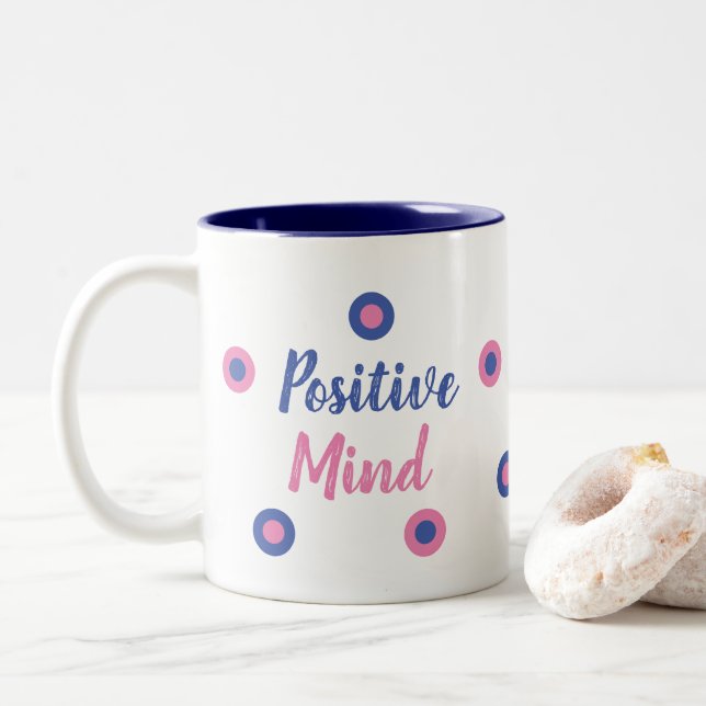 Mind-Positiv Zweifarbige Tasse (Mit Donut)