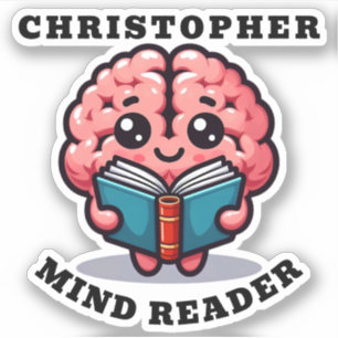 Mind Reader Funny Puff mit Namen Aufkleber