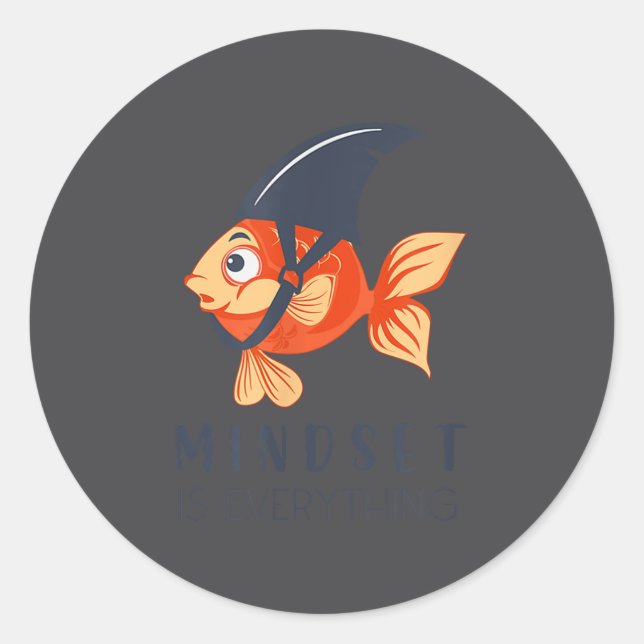 Mind Set Is Everything Insration Funny  Runder Aufkleber (Vorderseite)