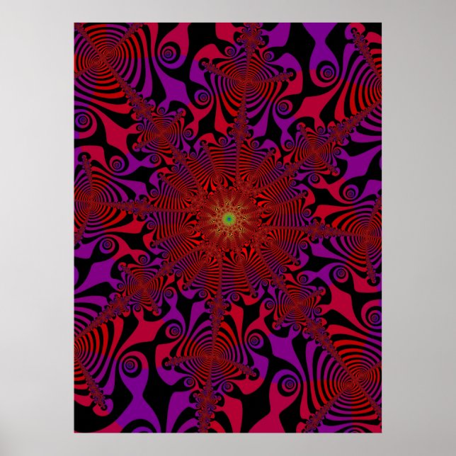 Mind Spinner in Rot und Violet Poster (Vorne)