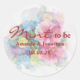Mind to Be Rainbow Floral Wedding Umschlag Aufkleb Runder Aufkleber