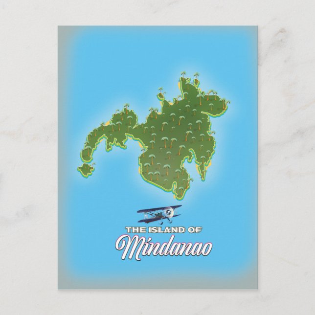 Mindanao Map Postkarte (Vorderseite)