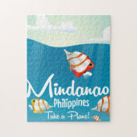 Mindanao, Philippinen Cartoon Reiseplakat