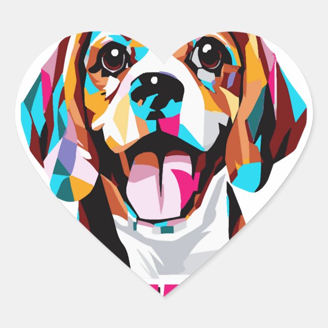 Mindbeagleing Beagle Dog Herz-Aufkleber (Vorderseite)