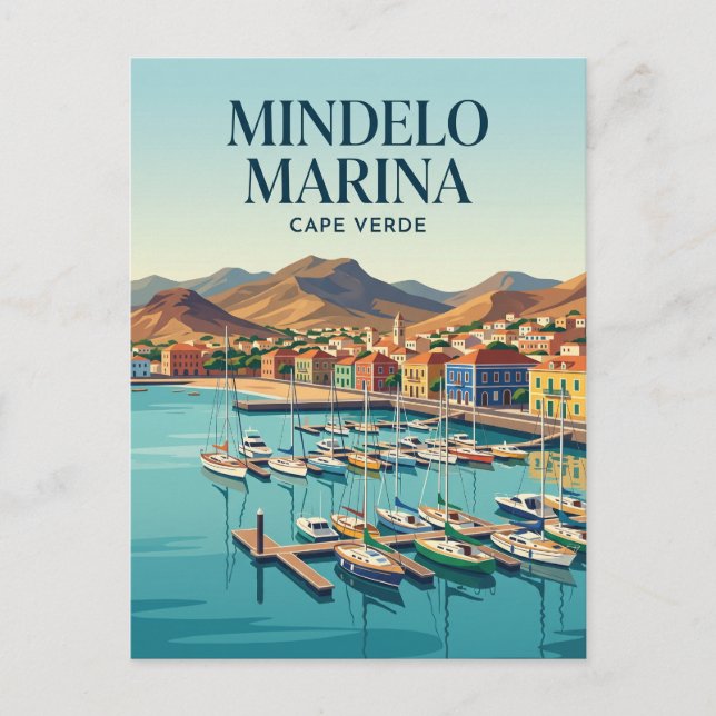 Mindelo Marina Kap Verde Postkarte (Vorderseite)
