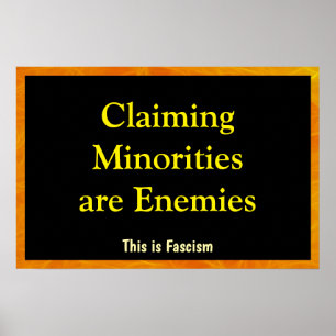 Minderheiten zu Feinden erklären Poster