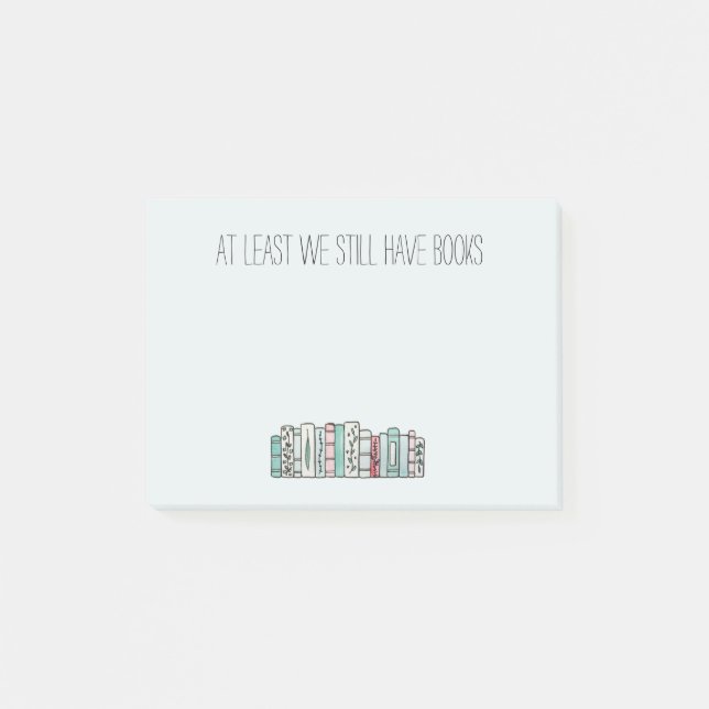 Mindestens wir haben noch Bücher Post-it Klebezettel (Vorderseite)