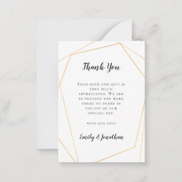 MINDESTGRÖSSE | Gold Geometric Wedding Vielen Dank Mitteilungskarte