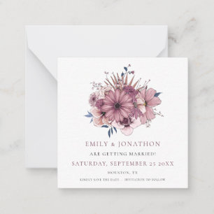 MINDESTGRÖSSE Lila Florals Hochzeit speichern da Mitteilungskarte