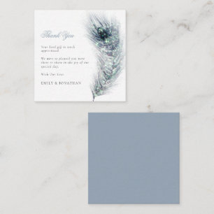 MINDESTGRÖSSE Peacock Feather Wedding Vielen Dan Mitteilungskarte