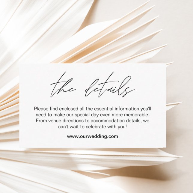 Mindestkarte für die Hochzeitdetails Begleitkarte (Von Creator hochgeladen)