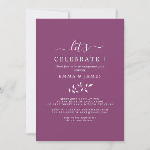 Mindestleaf Berry Lila "Let's Celebrate" Einladung