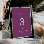 Mindestleaf | Berry Lila Wedding Tischnummer<br><div class="desc">Diese lila Tischnummer ist perfekt für eine Hochzeitsfeier. Die Silhouette ist schlicht und besteht aus einem grünen Blatt in romantischer, violetter Sommerfarbe mit minimalistischem böhmischen Gartenstil. Die Karte druckt auf der Vorder- und Rückseite (beidseitig). Die Artikel werden genau so gedruckt, wie sie auf dem Bildschirm erscheinen, wenn Sie sie zum...</div>