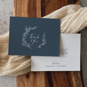 Mindestleaf   Blue Flat Slate Dankeschön Karte