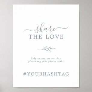 Mindestleaf   Blue Share Die Liebe Hashtag-Zeichen Poster