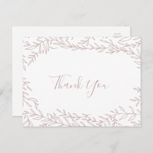 Mindestleaf   Blush Pink Danke Postcard Postkarte