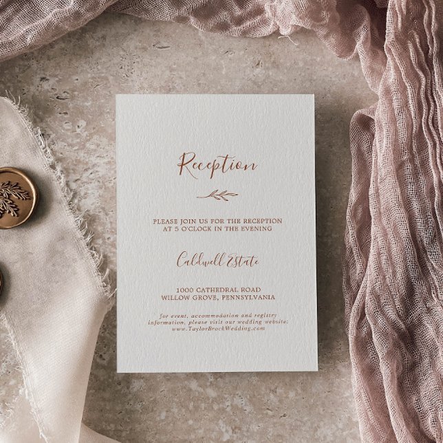 Mindestleaf | Boho Cream Empfang Begleitkarte (Von Creator hochgeladen)