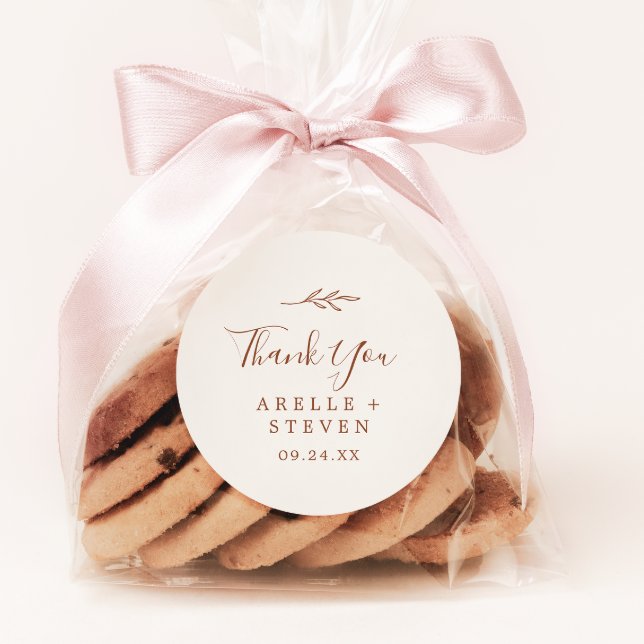 Mindestleaf | Boho Cream Vielen Dank für Ihr Inter Runder Aufkleber (Von Creator hochgeladen)