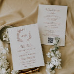 Mindestleaf | Boho Cream Weekend Events Wedding Einladung<br><div class="desc">Dieses minimale Blatt Boho Sahne Wochenende Veranstaltung Einladung ist perfekt für eine Hochzeit Boho. Die Silhouette ist schlicht und besteht aus einem grünen Blatt in erdbrauner Orange auf einem cremefarbenen Hintergrund mit minimalistischem Wüstenböhmischen Stil. Rett Papier, indem du den Wochenendplan der Veranstaltungen auf der Rückseite der Hochzeitseinladung einfügst, anstatt auf...</div>