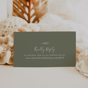 Mindestleaf   Dark Green Wedding Website UAWG Begleitkarte