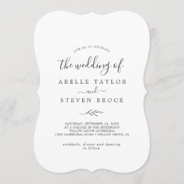 Mindestleaf | Dunkelgraue Monogramm-Rückensehen Einladung