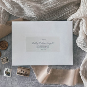 Mindestleaf Dusty Blue Guest Address Labels