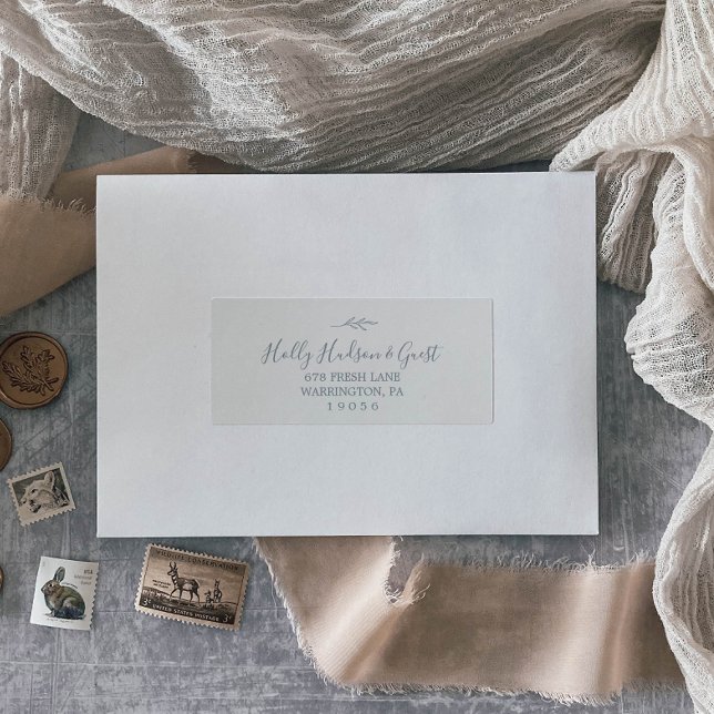 Mindestleaf | Dusty Blue Guest Address Labels (Von Creator hochgeladen)