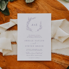 Mindestleaf | Dusty Lila Monogram Wedding Einladung