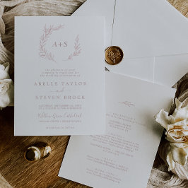 Mindestleaf | Dusty Rose in einer Hochzeit Einladung