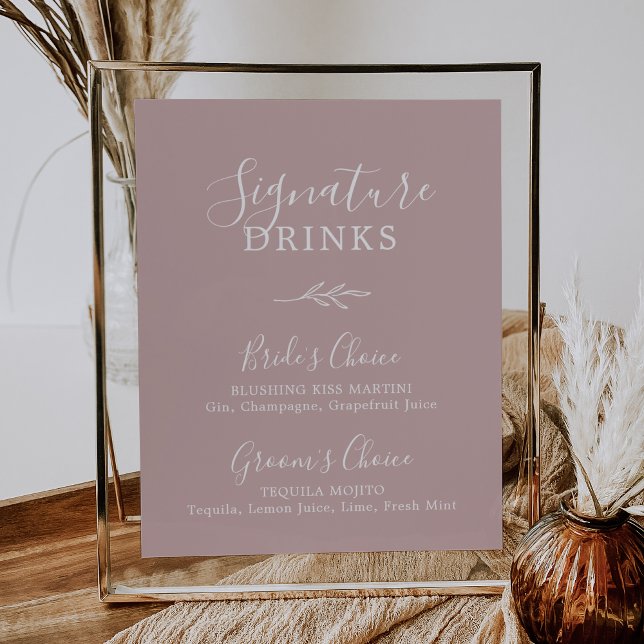 Mindestleaf | Dusty Rose Signature Drinks Poster (Von Creator hochgeladen)