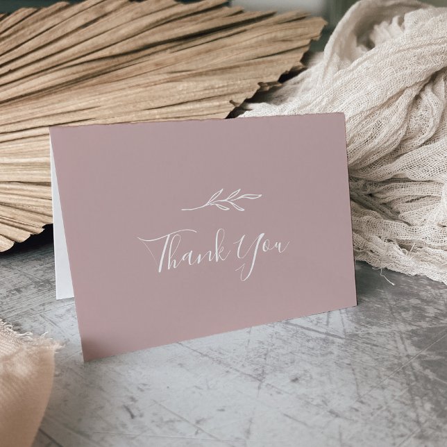 Mindestleaf | Dusty Rose Wedding Dankeschön Card Dankeskarte (Von Creator hochgeladen)
