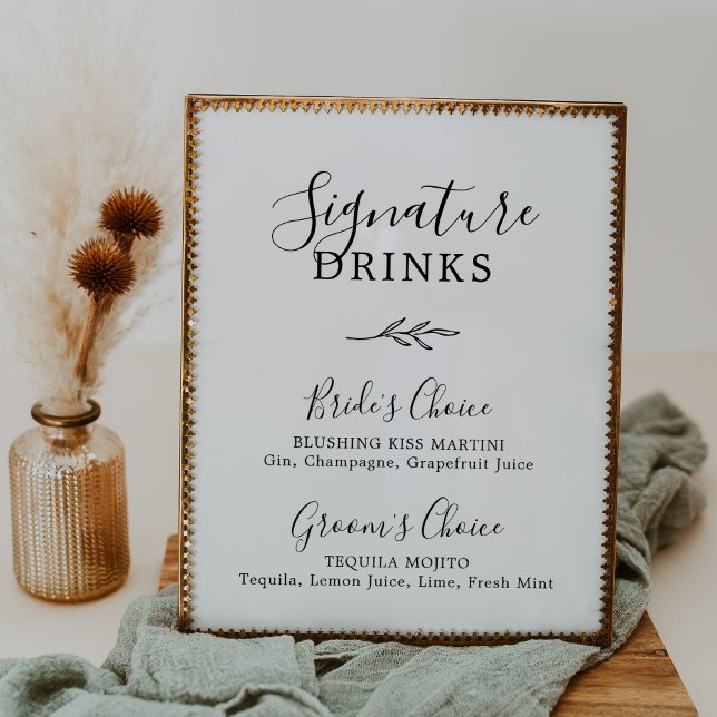 Mindestleaf | Getränke mit schwarzer und weißer Un Poster (Von Creator hochgeladen)