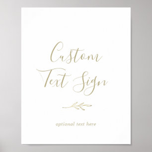 Mindestleaf Gold Benutzerdefiniertes Textzeichen Poster