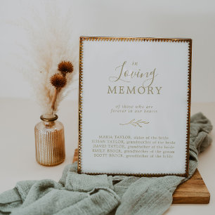 Mindestleaf Gold in Love Memory Memorial Sign Poster